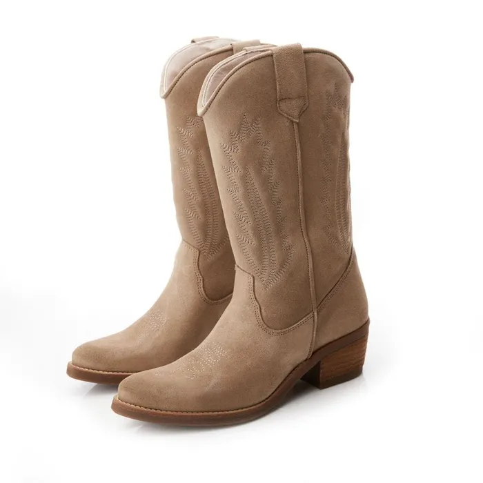 MidCalf Boots Women Moda In Pelle Fanntine Stone Suede MidCalf Boots Women Moda In Pelle Fanntine Stone Suede
