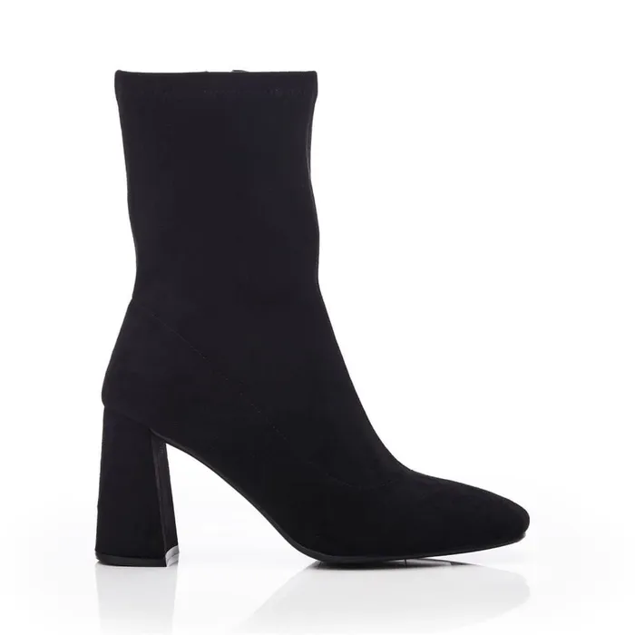 MidCalf Boots Women Moda In Pelle Myler Black Alcantara