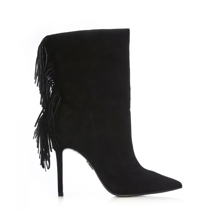 MidCalf Boots Women Moda In Pelle Oliivia Black Suede