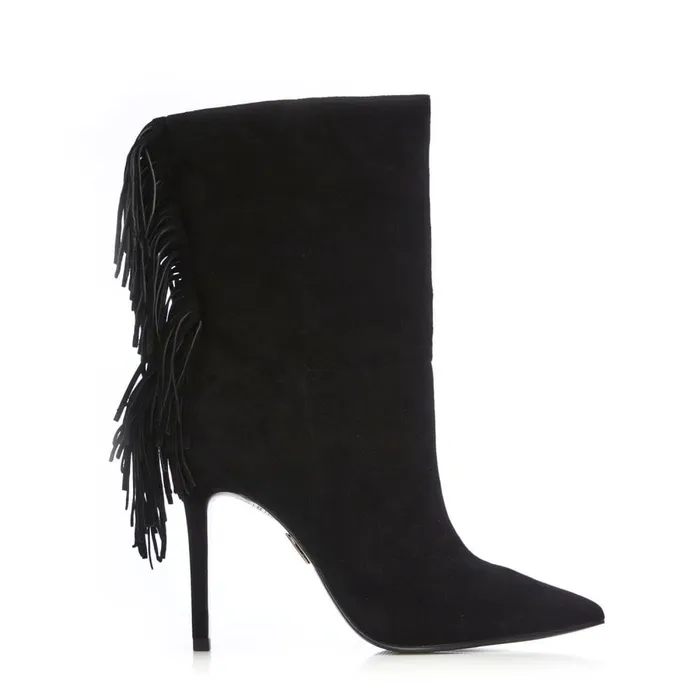 MidCalf Boots Women Moda In Pelle Oliivia Black Suede