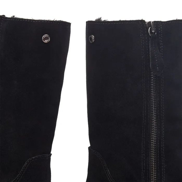 MidCalf Boots Women Moda In Pelle Picenza Black Suede