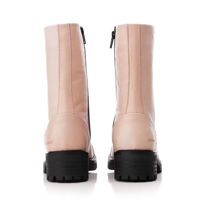MidCalf Boots Women Moda In Pelle Shoon Sh Illona Cream Leather