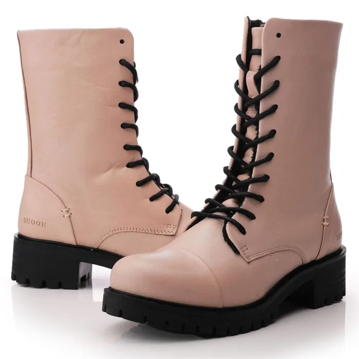MidCalf Boots Women Moda In Pelle Shoon Sh Illona Cream Leather