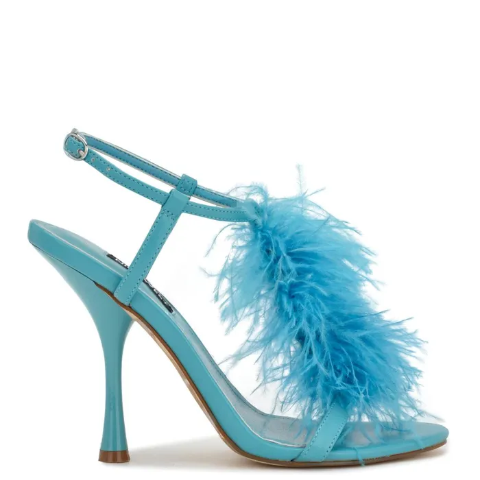 Million Ankle Strap Heeled Sandals Teal Women Nine West High Heels