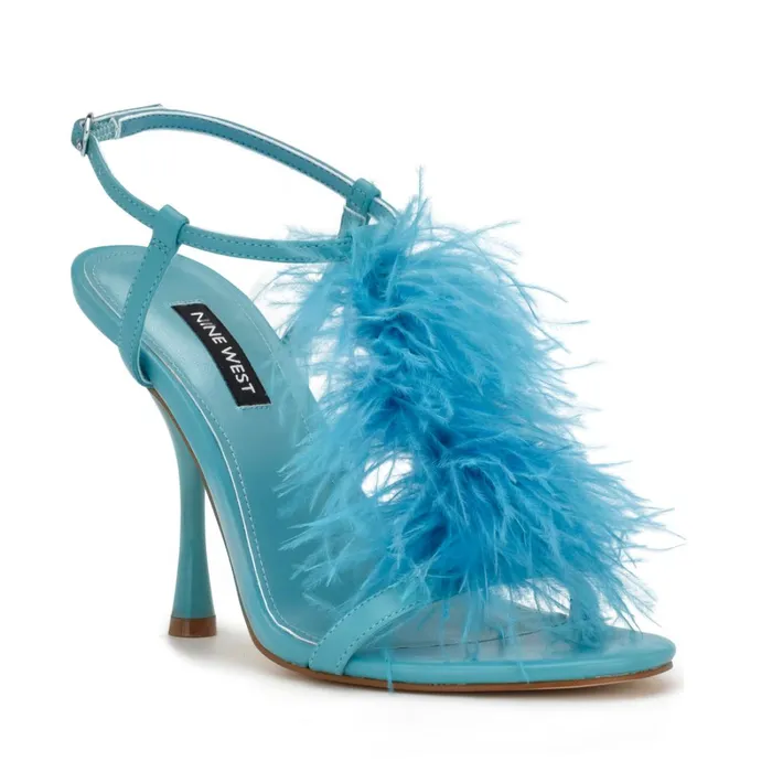 Million Ankle Strap Heeled Sandals Teal Women Nine West High Heels Million Ankle Strap Heeled Sandals Teal Women Nine West High Heels