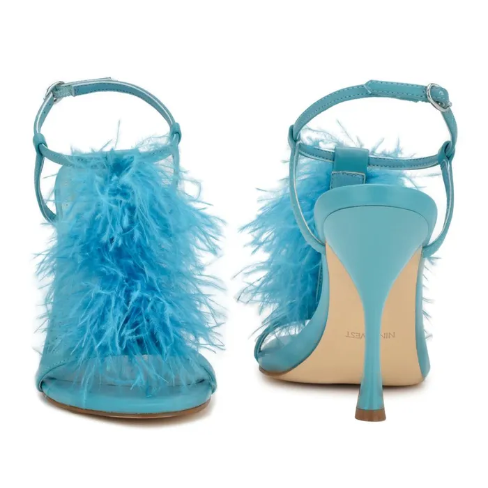 Million Ankle Strap Heeled Sandals Teal Women Nine West High Heels Million Ankle Strap Heeled Sandals Teal Women Nine West High Heels