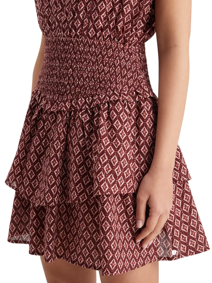 Mini Dress With Smock Geo Flower Bordeaux Women Scotch and Soda Dresses and Jumpsuits Mini Dress With Smock Geo Flower Bordeaux Women Scotch and Soda Dresses and Jumpsuits
