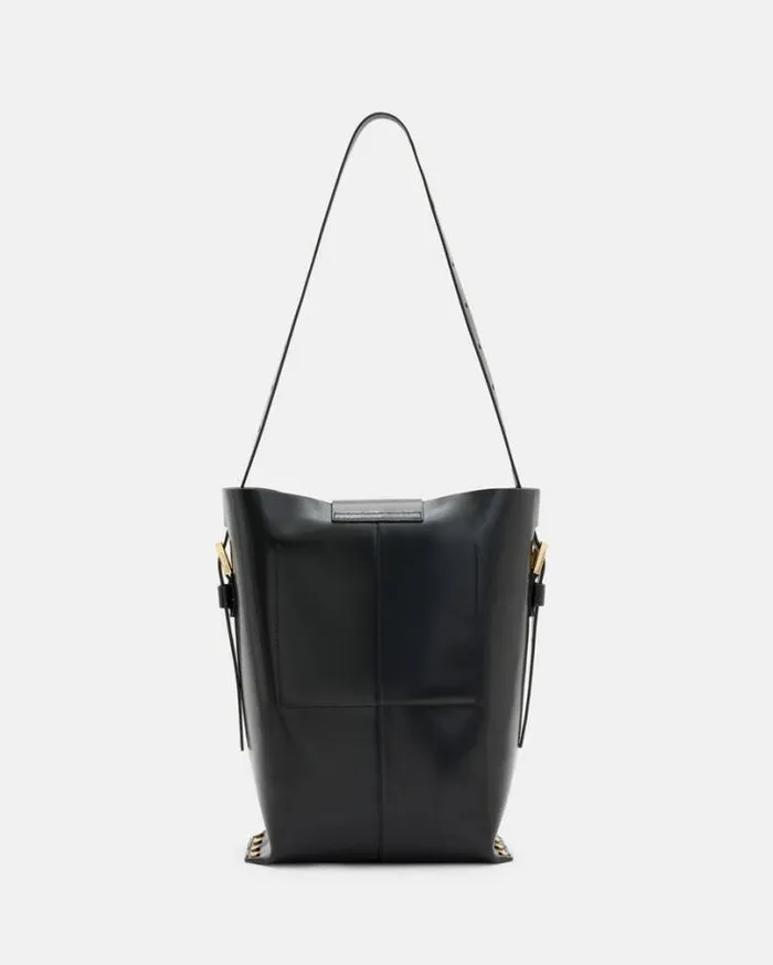 Miro Adjustable Leather Shoulder Bag Black Women AllSaints Handbags and Wallets Miro Adjustable Leather Shoulder Bag Black Women AllSaints Handbags and Wallets