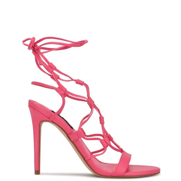 Mix Ankle Wrap Sandals Wow Pink Women Nine West Dress