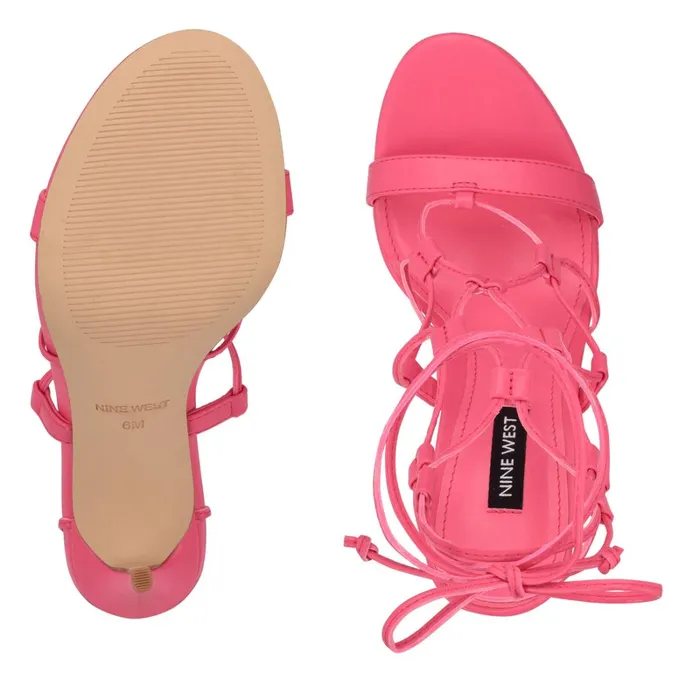 Mix Ankle Wrap Sandals Wow Pink Women Nine West Dress Mix Ankle Wrap Sandals Wow Pink Women Nine West Dress