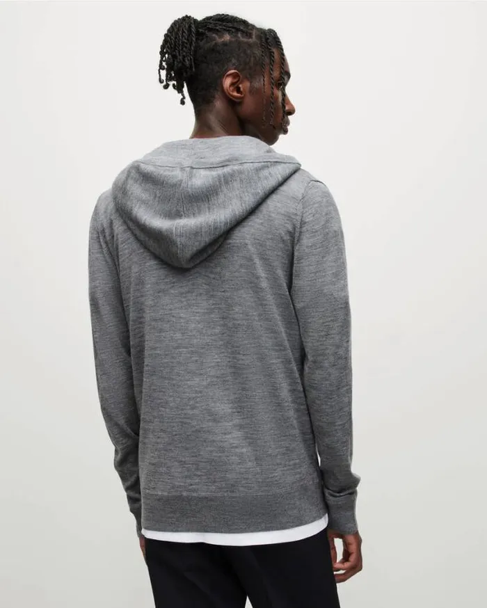Mode Merino Zip Up Ramskull Hoodie Grey Marl Men AllSaints Sweatshirts and Hoodies Mode Merino Zip Up Ramskull Hoodie Grey Marl Men AllSaints Sweatshirts and Hoodies