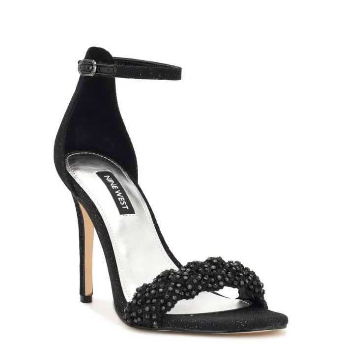 Morelov Heeled Sandals Black Crystal Women Nine West Sandals Morelov Heeled Sandals Black Crystal Women Nine West Sandals