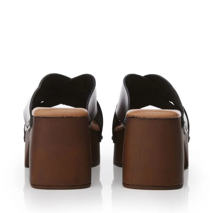Mule Sandals Women Moda In Pelle Shoon Saffron Black Leather Mule Sandals Women Moda In Pelle Shoon Saffron Black Leather