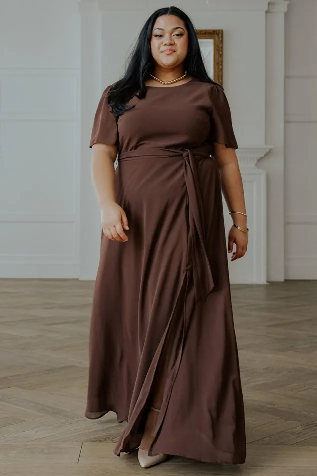 Naomi Short Sleeve Maxi Dress Espresso Women Baltic Born Wedding Guest Naomi Short Sleeve Maxi Dress Espresso Women Baltic Born Wedding Guest