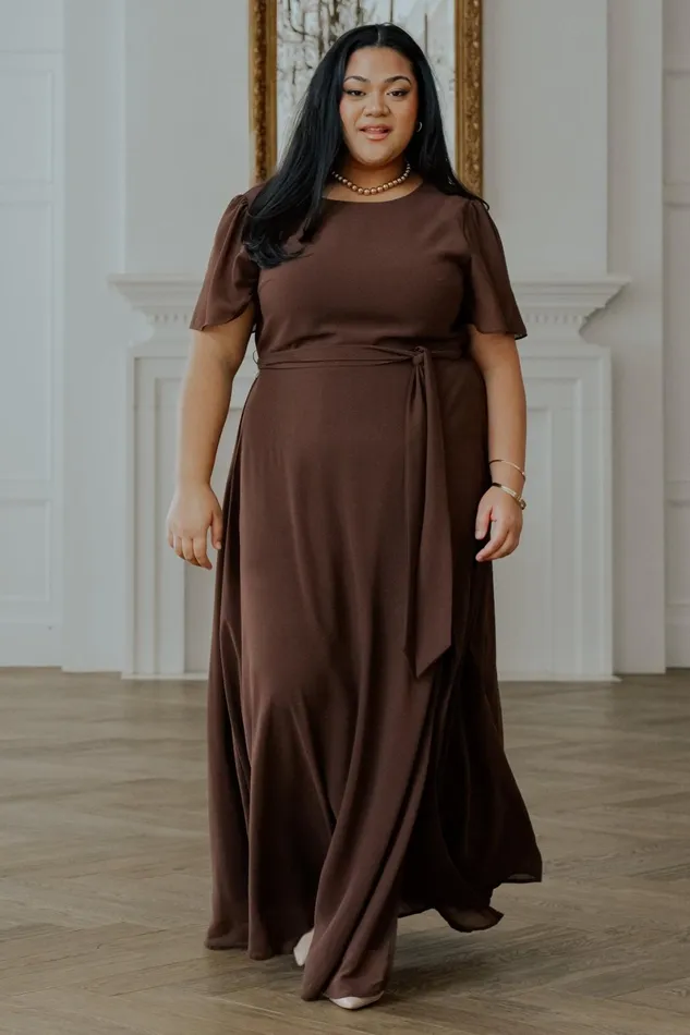 Naomi Short Sleeve Maxi Dress Espresso Women Baltic Born Wedding Guest Naomi Short Sleeve Maxi Dress Espresso Women Baltic Born Wedding Guest