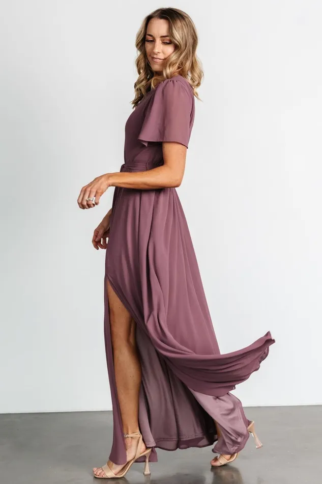 Naomi Short Sleeve Maxi Dress Vintage Plum Women Baltic Born Mother Of The Bride Naomi Short Sleeve Maxi Dress Vintage Plum Women Baltic Born Mother Of The Bride