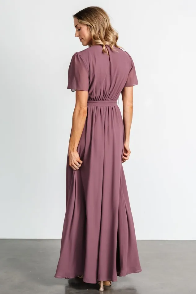 Naomi Short Sleeve Maxi Dress Vintage Plum Women Baltic Born Mother Of The Bride Naomi Short Sleeve Maxi Dress Vintage Plum Women Baltic Born Mother Of The Bride