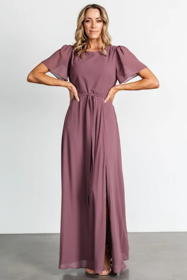Naomi Short Sleeve Maxi Dress Vintage Plum Women Baltic Born Mother Of The Bride Naomi Short Sleeve Maxi Dress Vintage Plum Women Baltic Born Mother Of The Bride