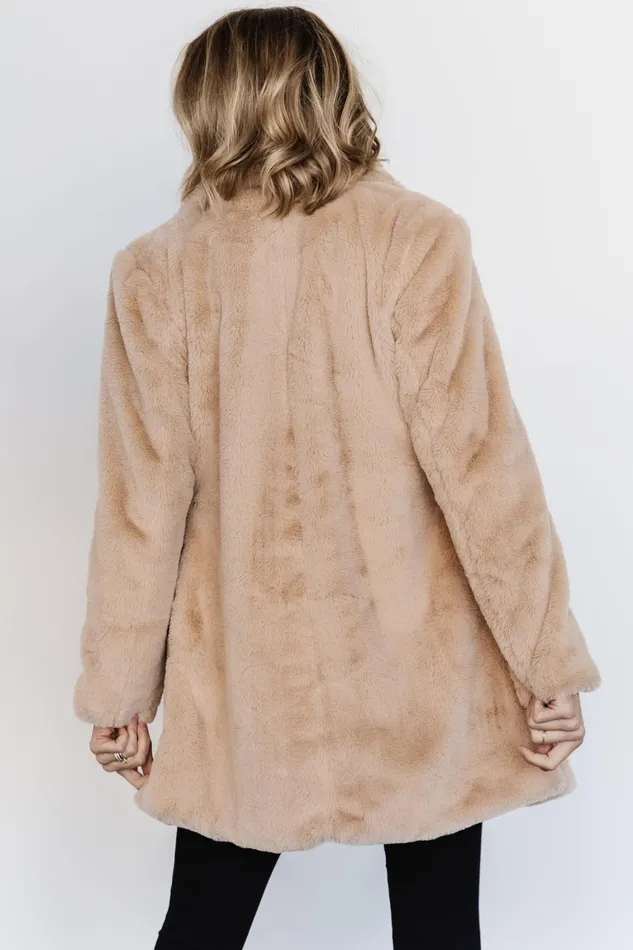 Narla Faux Fur Coat Oatmeal Women Baltic Born Outerwear Narla Faux Fur Coat Oatmeal Women Baltic Born Outerwear