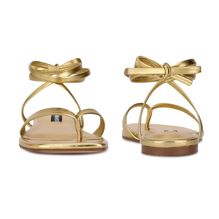 News Ankle Wrap Flat Sandals Gold Women Nine West Flats News Ankle Wrap Flat Sandals Gold Women Nine West Flats