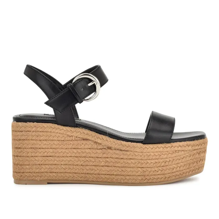 Nillo Espadrille Wedge Sandals Black Women Nine West Sandals