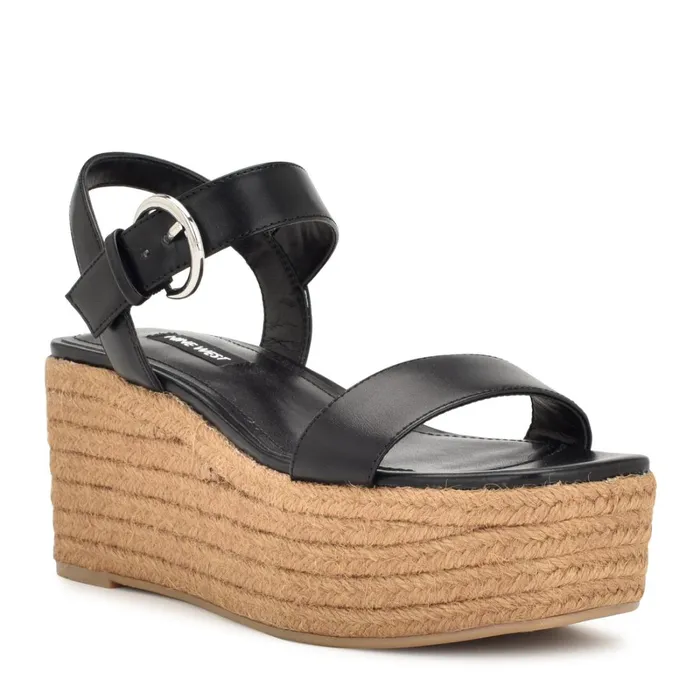 Nillo Espadrille Wedge Sandals Black Women Nine West Sandals Nillo Espadrille Wedge Sandals Black Women Nine West Sandals