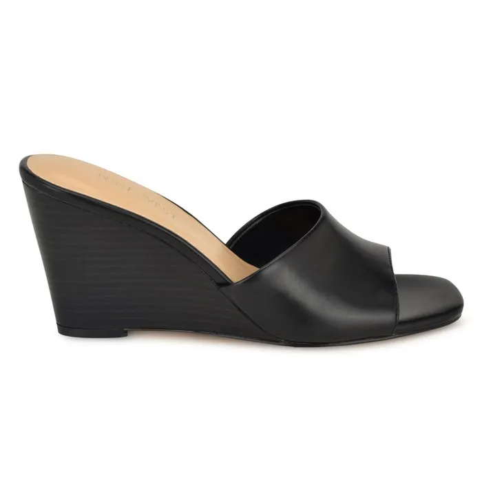 Niya SlipOn Wedge Sandals Black Women Nine West Wedges