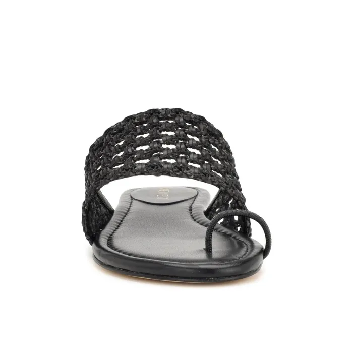 Nolah Flat Slide Sandals Black Woven Women Nine West Sandals Nolah Flat Slide Sandals Black Woven Women Nine West Sandals