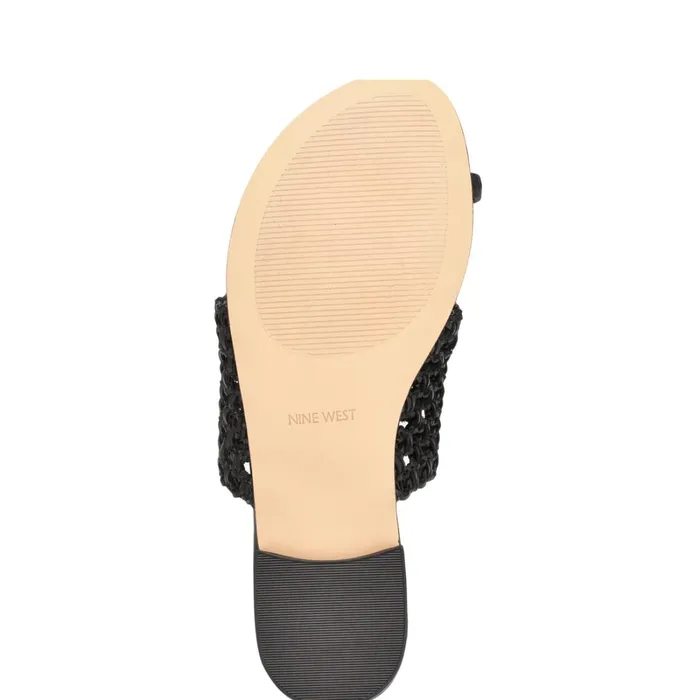 Nolah Flat Slide Sandals Black Woven Women Nine West Sandals Nolah Flat Slide Sandals Black Woven Women Nine West Sandals