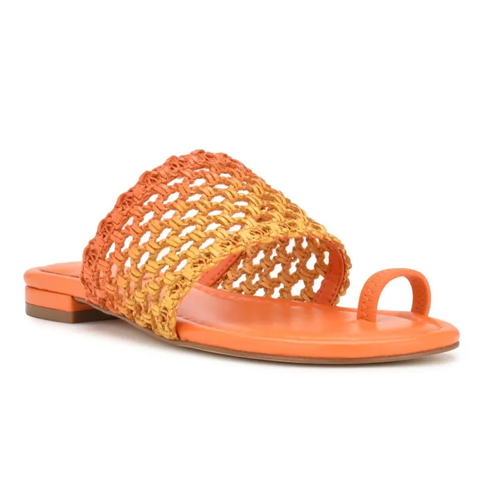 Nolah Flat Slide Sandals Orange Yellow Ombre Women Nine West Sandals Nolah Flat Slide Sandals Orange Yellow Ombre Women Nine West Sandals