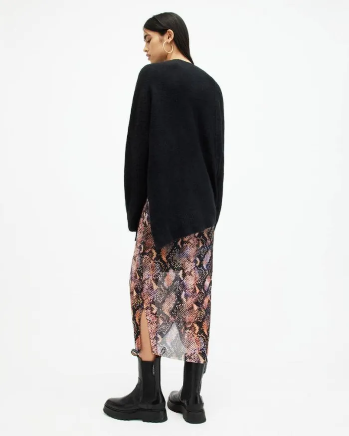 Nora Tahoe Snake Print Midi Skirt Tan Brown Women AllSaints Skirts and Shorts Nora Tahoe Snake Print Midi Skirt Tan Brown Women AllSaints Skirts and Shorts