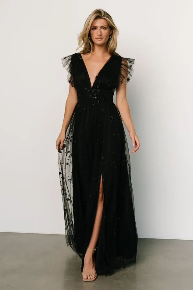Nova Shimmer Maxi Dress Black Women Baltic Born Embellished Sequin Nova Shimmer Maxi Dress Black Women Baltic Born Embellished Sequin