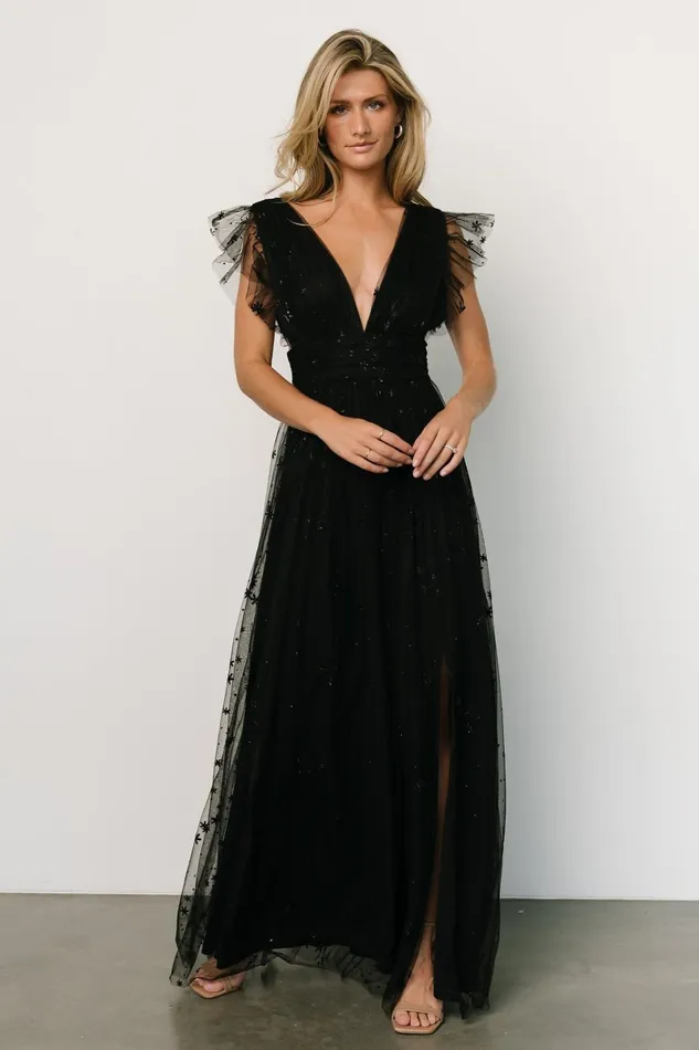 Nova Shimmer Maxi Dress Black Women Baltic Born Embellished Sequin Nova Shimmer Maxi Dress Black Women Baltic Born Embellished Sequin