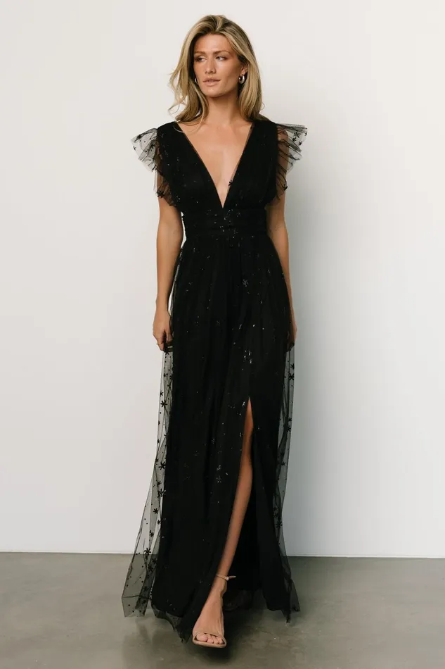 Nova Shimmer Maxi Dress Black Women Baltic Born Embellished Sequin Nova Shimmer Maxi Dress Black Women Baltic Born Embellished Sequin