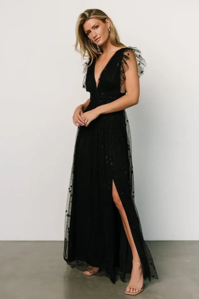 Nova Shimmer Maxi Dress Black Women Baltic Born Embellished Sequin Nova Shimmer Maxi Dress Black Women Baltic Born Embellished Sequin