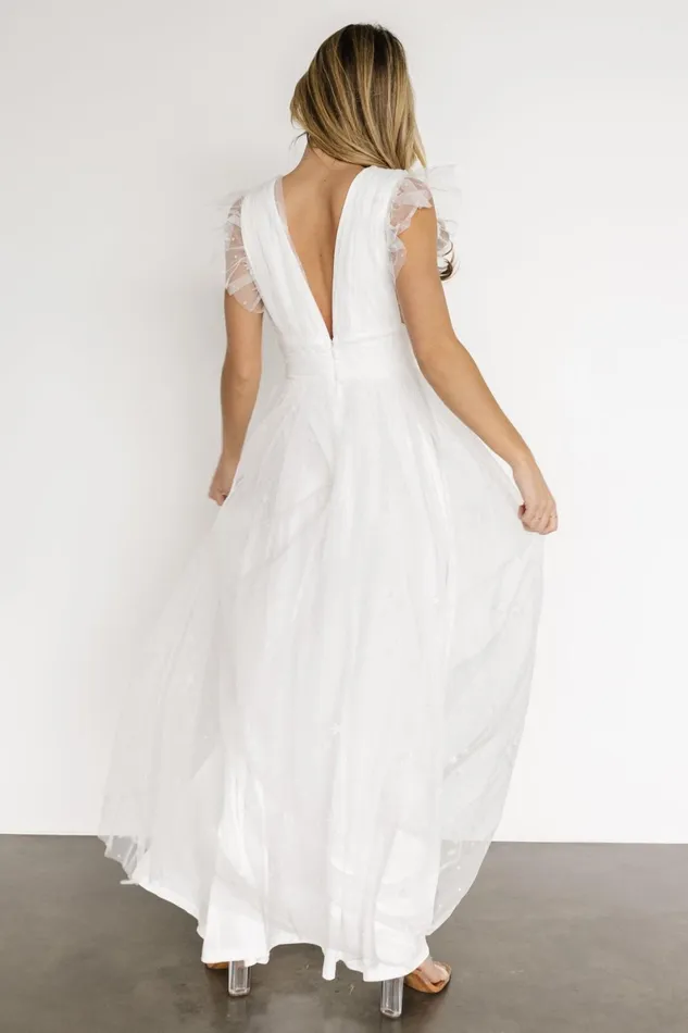 Nova Shimmer Maxi Dress White Women Baltic Born Bridal Nova Shimmer Maxi Dress White Women Baltic Born Bridal