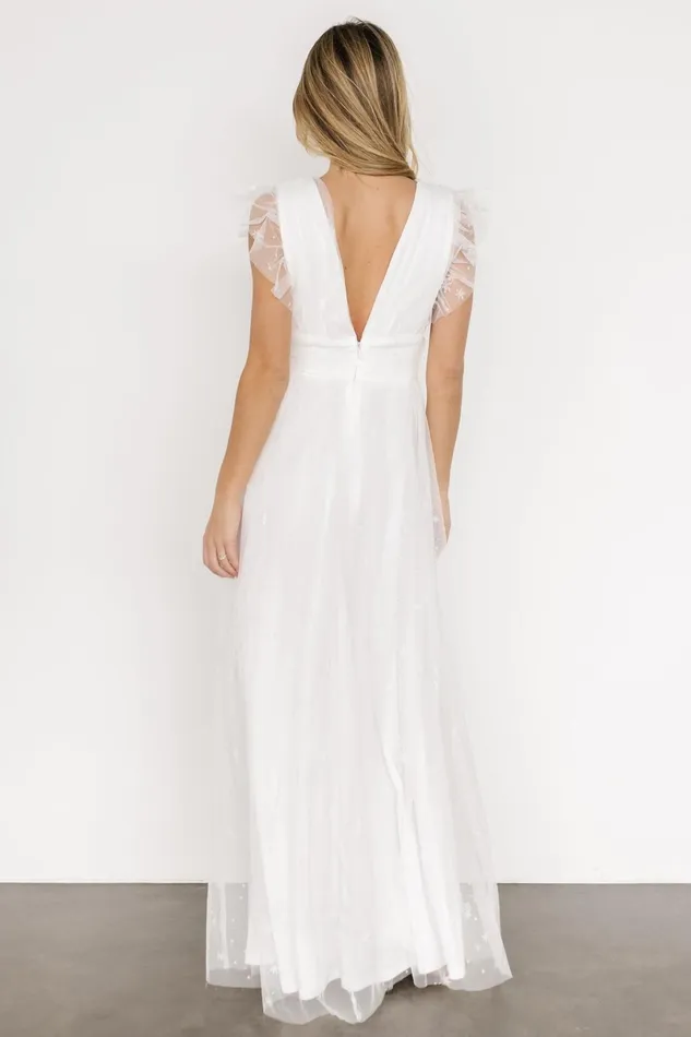 Nova Shimmer Maxi Dress White Women Baltic Born Bridal Nova Shimmer Maxi Dress White Women Baltic Born Bridal