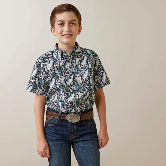 O039shea Classic Fit Shirt White Kids Ariat Button Down Shirts