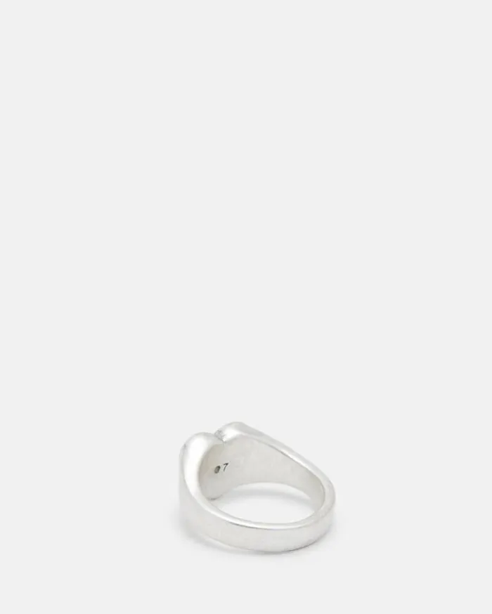 Obi Two Tone Heart Shaped Ring Wrm Braswrm Slver Women AllSaints Jewelry