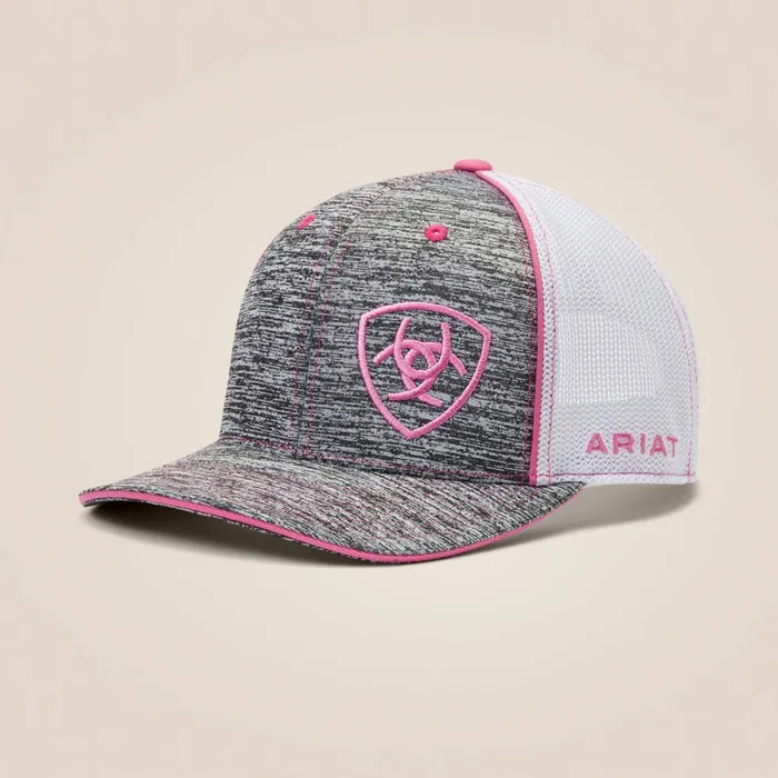 Offset Shield Mesh Cap Graypink Women Ariat Hats and Caps