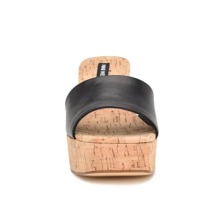 Oklee Platform Slide Sandals Jet Black Women Nine West Casual Oklee Platform Slide Sandals Jet Black Women Nine West Casual