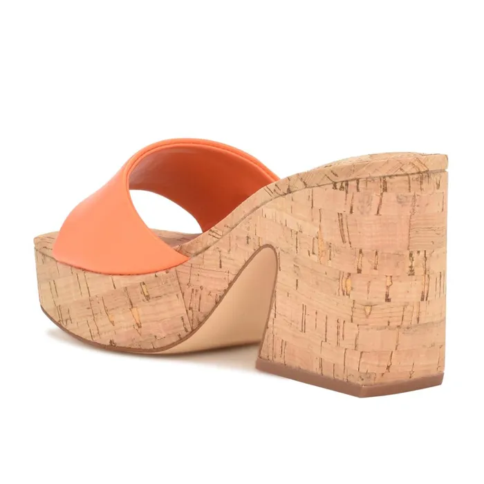 Oklee Platform Slide Sandals Perfect Orange Women Nine West Platforms Oklee Platform Slide Sandals Perfect Orange Women Nine West Platforms