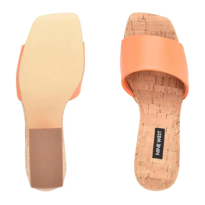 Oklee Platform Slide Sandals Perfect Orange Women Nine West Platforms Oklee Platform Slide Sandals Perfect Orange Women Nine West Platforms