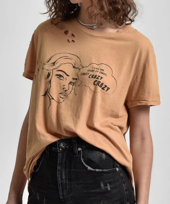 One Teaspoon Basic Tees CRAZY CRAZY CRAZY TEE 8211 Women One Teaspoon Basic Tees CRAZY CRAZY CRAZY TEE 8211 Women
