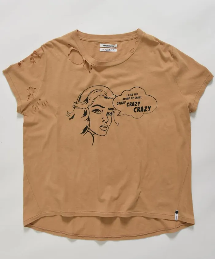 One Teaspoon Basic Tees CRAZY CRAZY CRAZY TEE 8211 Women One Teaspoon Basic Tees CRAZY CRAZY CRAZY TEE 8211 Women