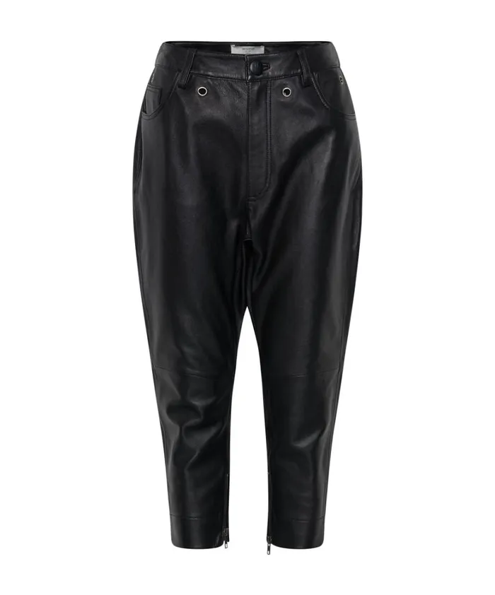 One Teaspoon Bottoms BROOKLYN CROPPED LEATHER BOYFRIEND PANT 8211 Women One Teaspoon Bottoms BROOKLYN CROPPED LEATHER BOYFRIEND PANT 8211 Women