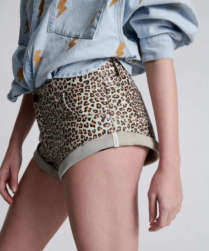 One Teaspoon Bottoms LEOPARD PRINT LEATHER LOW WAIST BANDITS 8211 Women One Teaspoon Bottoms LEOPARD PRINT LEATHER LOW WAIST BANDITS 8211 Women
