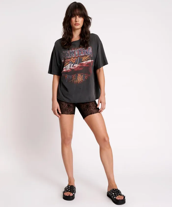 One Teaspoon Bottoms POISON ROSE MESH BIKE SHORTS 8211 Women One Teaspoon Bottoms POISON ROSE MESH BIKE SHORTS 8211 Women