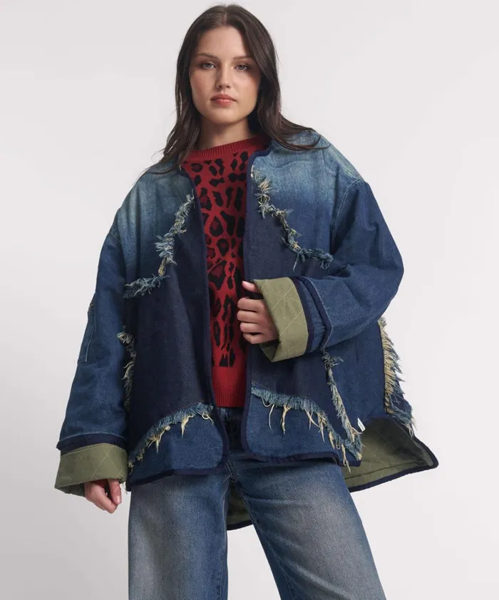 One Teaspoon Denim Jackets MEMPHIS DARK STAR DENIM WADDED JACKET 8211 Women