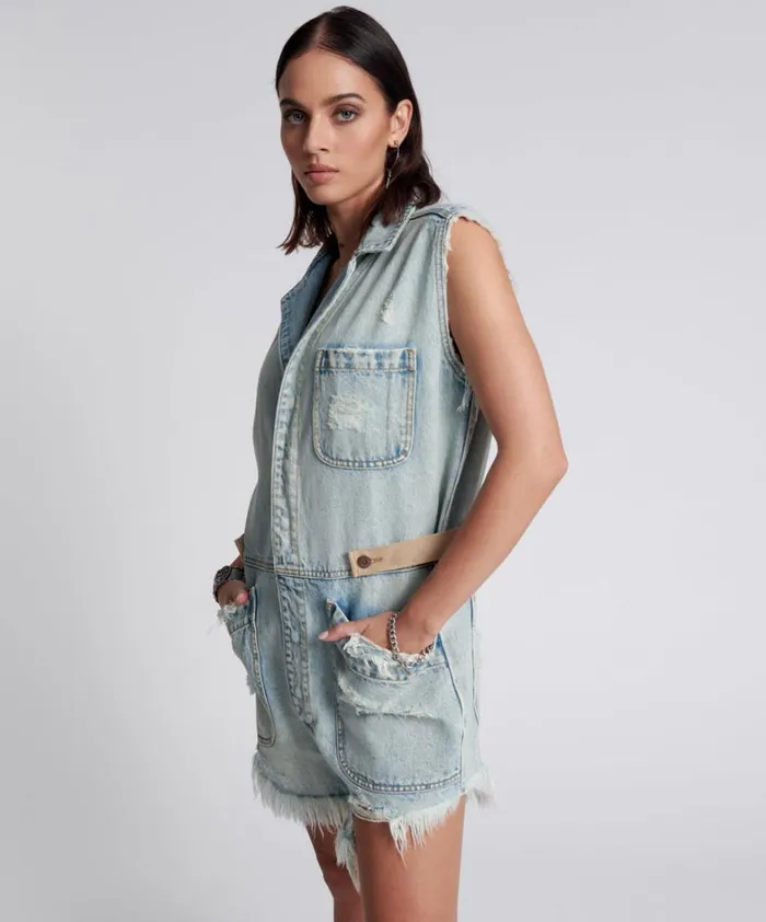One Teaspoon Denim Jumpsuits KANSAS BLUE PALISADES OVERALL 8211 Women One Teaspoon Denim Jumpsuits KANSAS BLUE PALISADES OVERALL 8211 Women